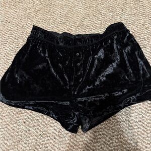 PINK Victoria's Secret Black Velvet Shorts
